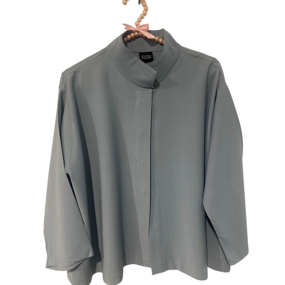 Eileen Fisher Women's Blue Long Sleeve Button Down Blouse - Size: Small